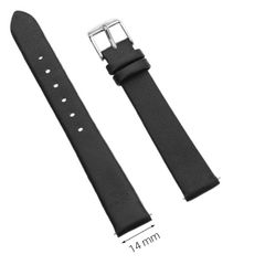  Dây da đồng hồ size 14 mm đen G067 