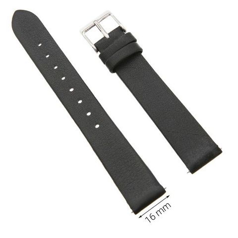 Dây da đồng hồ size 16 mm đen G067