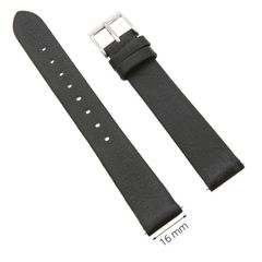  Dây da đồng hồ size 16 mm đen G067 