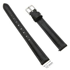  Dây da đồng hồ size 12 mm đen G069 