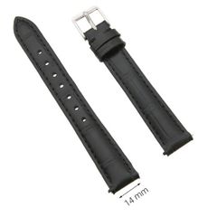  Dây da đồng hồ size 14 mm đen G069 