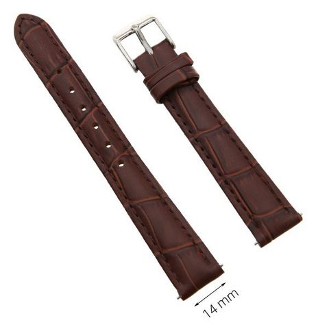 Dây da đồng hồ size 14 mm nâu G071