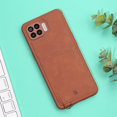 Ốp lưng Oppo A93 Nhựa dẻo LANYARD JM Nâu