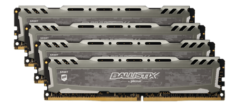Crucial Ballistix Sport Lt Gray 16Gb Kit (4 X 4Gb) Ddr4-2666 Udimm