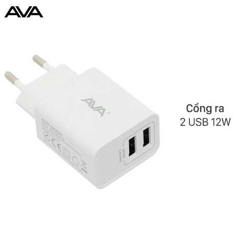 Adapter Sạc 2.4A Dual AVA ACL168A Trắng