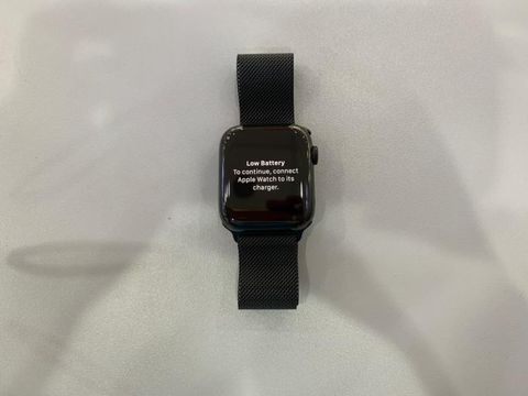 Apple Watch S5 LTE, 44mm Space Black Stainless Steel Case with Space Black Milanese Loop (MWWL2VN/A)