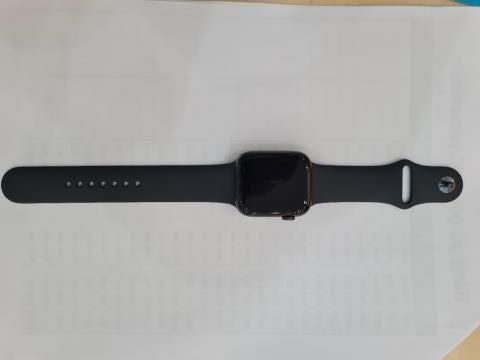 Apple Watch S6 GPS, 44mm Space Gray Aluminium Case with Black Sport Band - Regular (M00H3VN/A)