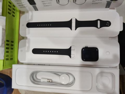 Apple Watch S6 GPS, 44mm Space Gray Aluminium Case with Black Sport Band - Regular (M00H3VN/A)
