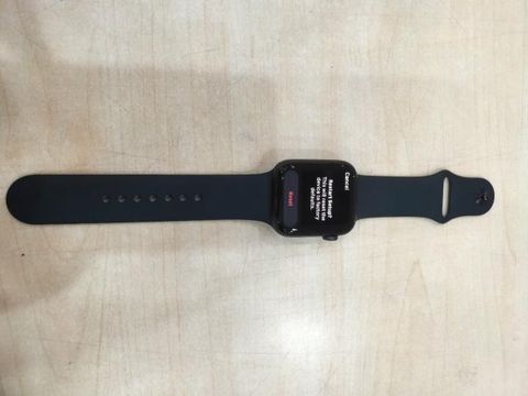 Apple Watch SE GPS, 44mm Space Gray Aluminium Case with Black Sport Band - Regular