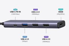  Adapter chuyển đổi Type C 5 in 1 Ugreen 15495 
