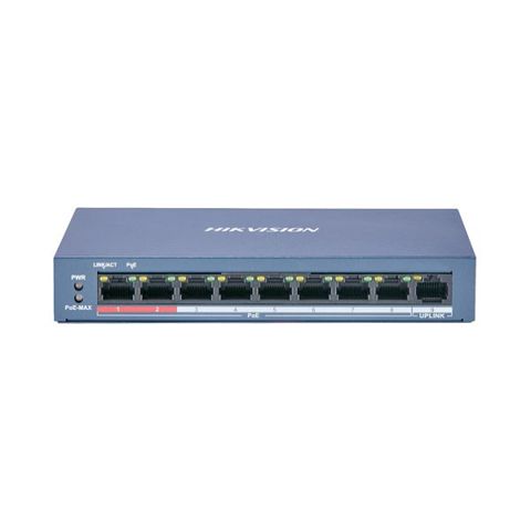 Switch 8 Cổng Poe 100m 1 Cổng Uplink Hikvision Ds-3e0109p-e/m(b)