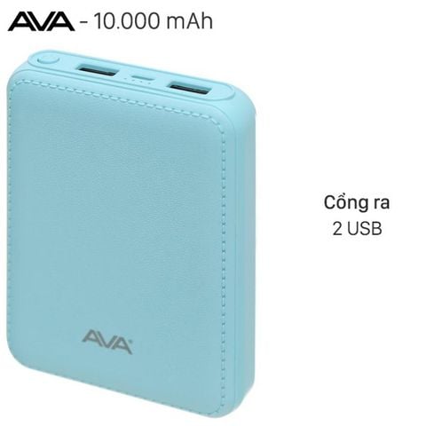 Pin sạc dự phòng 10.000mAh AVA DS003-WB Xanh