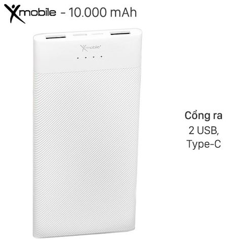 Pin sạc dự phòng Polymer 10.000mAh Type C Xmobile PW37Y5B Trắng