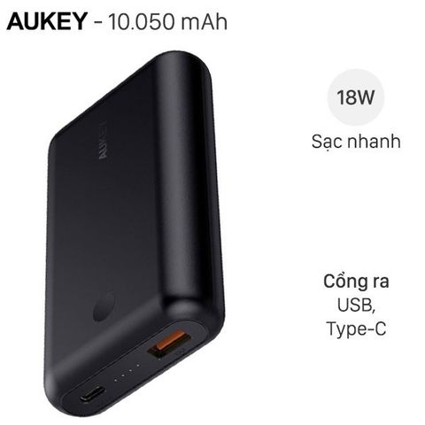 Pin sạc dự phòng 10.050 mAh Type-C PD QC3.0 Aukey PB-XD10 Đen