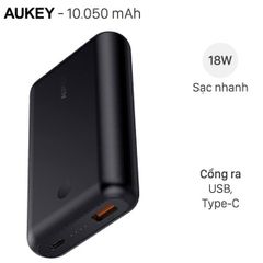  Pin sạc dự phòng 10.050 mAh Type-C PD QC3.0 Aukey PB-XD10 Đen 