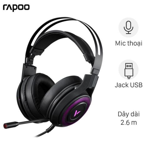 Tai nghe chụp tai Gaming Rapoo VH520C Đen