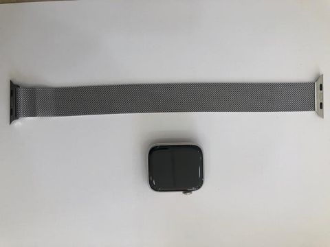 Apple Watch S5 LTE, 44mm Stainless Steel Case with Stainless Steel Milanese Loop (MWWG2VN/A)