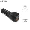 Sạc xe hơi 2 cổng USB Qualcomm 18W Mbest DC33N00 Đen