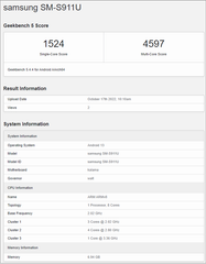  Đã Xác Định Được Vi Xử Lý Của Samsung Galaxy S23 Thông Qua Geekbench 