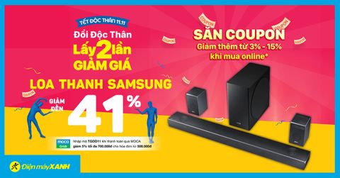 Sale Tết độc thân - Loa thanh Samsung giảm lớn đến 41%, trả góp 0%, không lo phí ship. Săn COUPON giảm thêm đến 15%. Mua ngay!