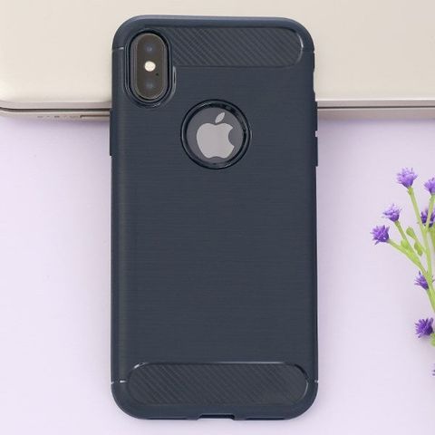 Ốp lưng iPhone X Nhựa dẻo Fancy COSANO Xanh đen