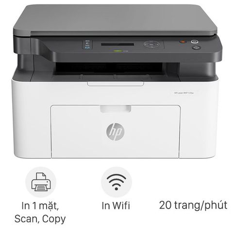 Máy in Laser Trắng đen HP đa năng In scan copy LaserJet MFP 135w WiFi (4ZB83A)