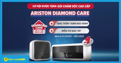 Mua bình nóng lạnh Ariston có cơ hội nhận gói chăm sóc cao cấp