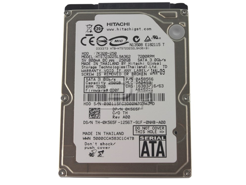 Hdd Hitachi Sata 250Gb - 2.5'