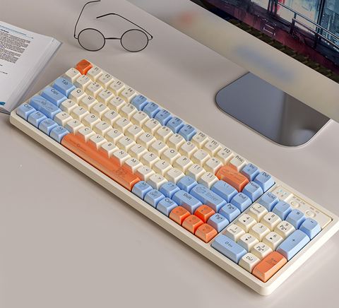 Bàn phím cơ LANGTU GK102 MULTI MODES SUNSET COAST Golden Orange Switch