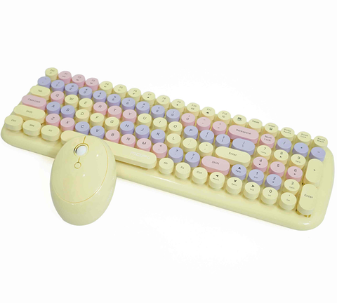 Bộ Phím Chuột Không Dây MOFII CANDY XR Vàng Chanh