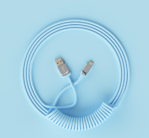 Dây Cáp CUSTOM AKKO Coiled Cable Blue