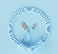  Dây Cáp CUSTOM AKKO Coiled Cable Blue 