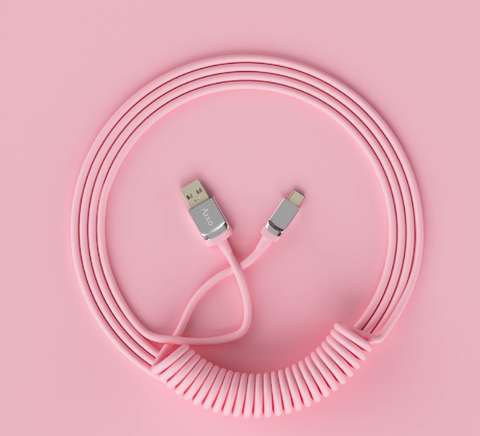 Dây Cáp CUSTOM AKKO Coiled Cable Pink