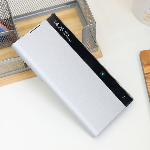 Bao da Samsung Galaxy Note 10 Clear View Bạc