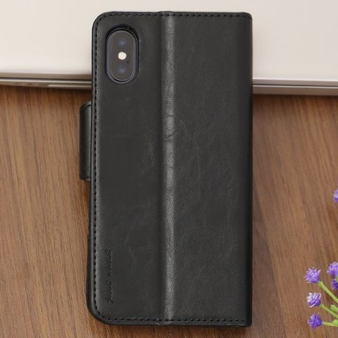 Ốp lưng iPhone X Nhựa dẻo nắp gập Button JM Đen
