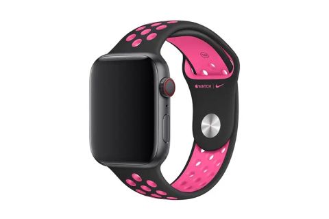 Dây đeo Apple Watch Nike Sport Band 44mm Black/Pink Blast