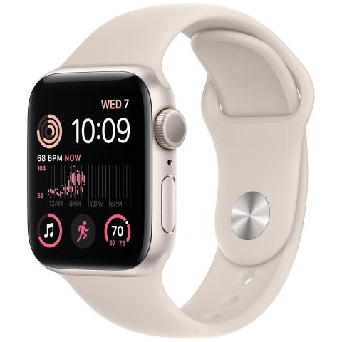 Apple Watch Se Gps 40mm Starlight Aluminium Case With Starlight Sport Band Mnjp3vn/a