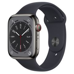  Apple Watch Series 8 Gps + Cellular 45mm Graphite Stainless Steel Case With Midnight Sport Band Mnku3vn/a 