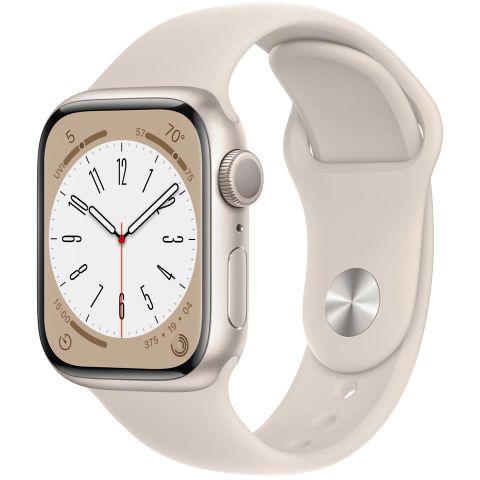 Apple Watch Series 8 Gps 45mm Starlight Aluminium Case With Starlight Sport Band Mnp23vn/a