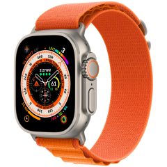  Apple Watch Ultra 49mm Gps + Cellular Titanium Case With Orange Alpine Loop Size M Mqfl3vn/a 