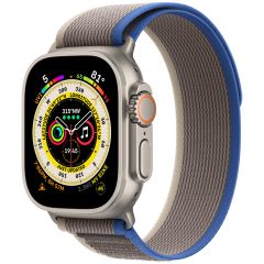  Apple Watch Ultra 49mm Gps + Cellular Titanium Case With Blue/gray Trail Loop Mqfv3vn/a 