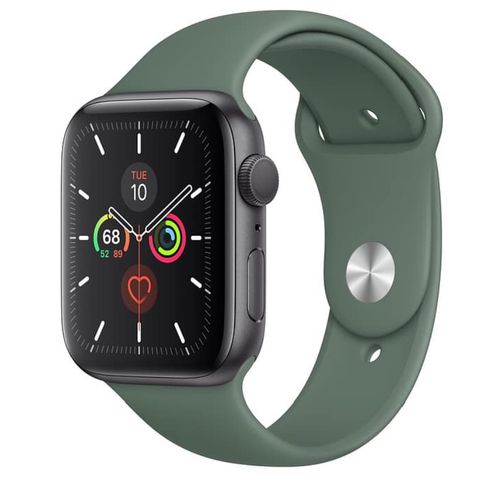 Apple Watch Series 5 Nhôm Sport (Dây Su) 44Mm Gps Đen Alu Dây Xanh