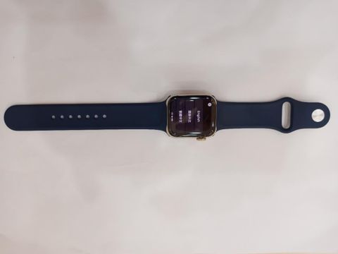 Apple Watch S6 GPS + Cellular, 40mm Gold Stainless Steel Case with Deep Navy Sport Band - (MJXM3VN/A)