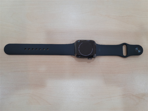 Apple Watch S6 GPS + Cellular, 40mm Graphite Stainless Steel Case with Black Sport Band - Regular (M06X3VN/A)