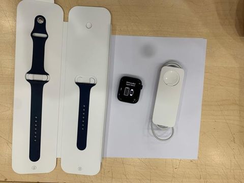 Apple Watch S6 GPS + Cellular, 44mm Blue Aluminium Case with Deep Navy Sport Band - Regular (M09A3VN/A)