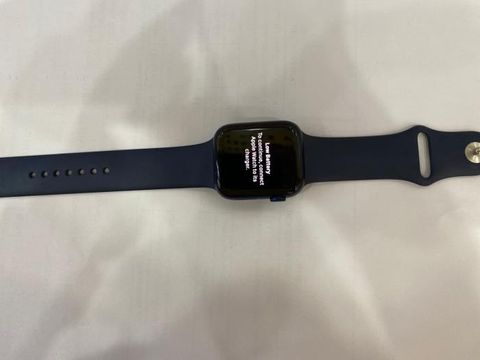 Apple Watch S6 GPS + Cellular, 44mm Blue Aluminium Case with Deep Navy Sport Band - Regular (M09A3VN/A)