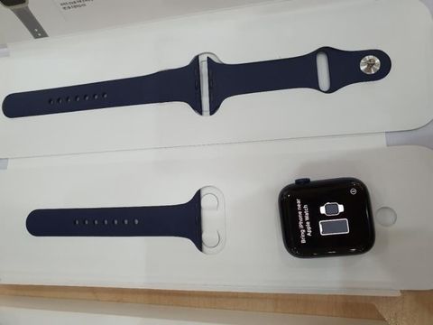 Apple Watch S6 GPS + Cellular, 44mm Blue Aluminium Case with Deep Navy Sport Band - Regular