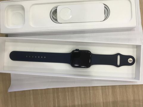 Apple Watch S6 GPS + Cellular, 44mm Blue Aluminium Case with Deep Navy Sport Band - Regular (M09A3VN/A)