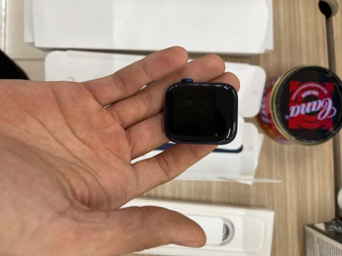 Apple Watch S6 GPS + Cellular, 44mm Blue Aluminium Case with Deep Navy Sport Band - Regular (M09A3VN/A)