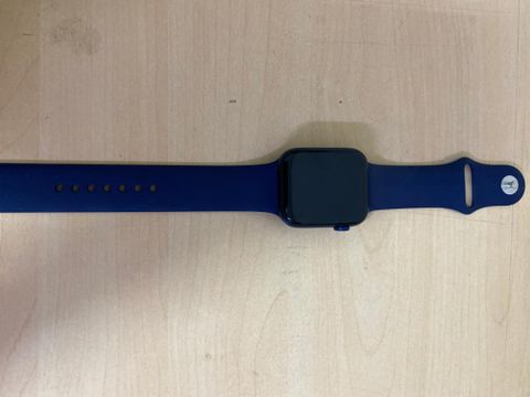 Apple Watch S6 GPS + Cellular, 44mm Blue Aluminium Case with Deep Navy Sport Band - Regular (M09A3VN/A)